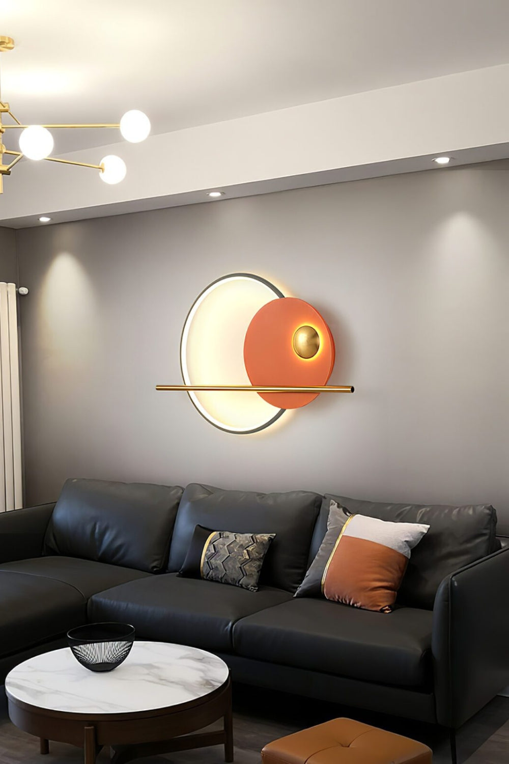 Modern Linear Double Circle Wall Light - view 12 | everlamps