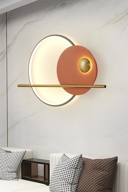 Modern Linear Double Circle Wall Light - view 2 | everlamps