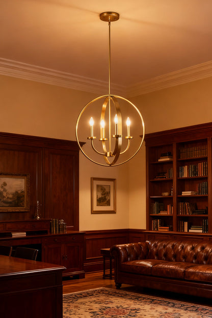 Modern Round Lantern Chandelier - view 9 | everlamps