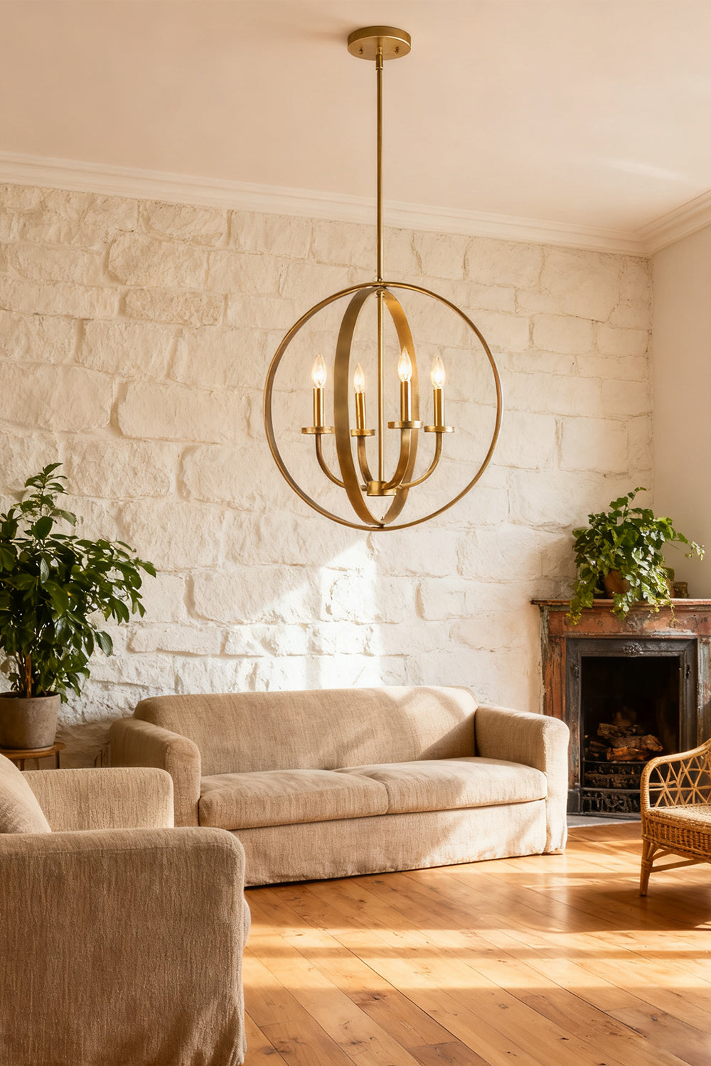 Modern Round Lantern Chandelier - view 8 | everlamps