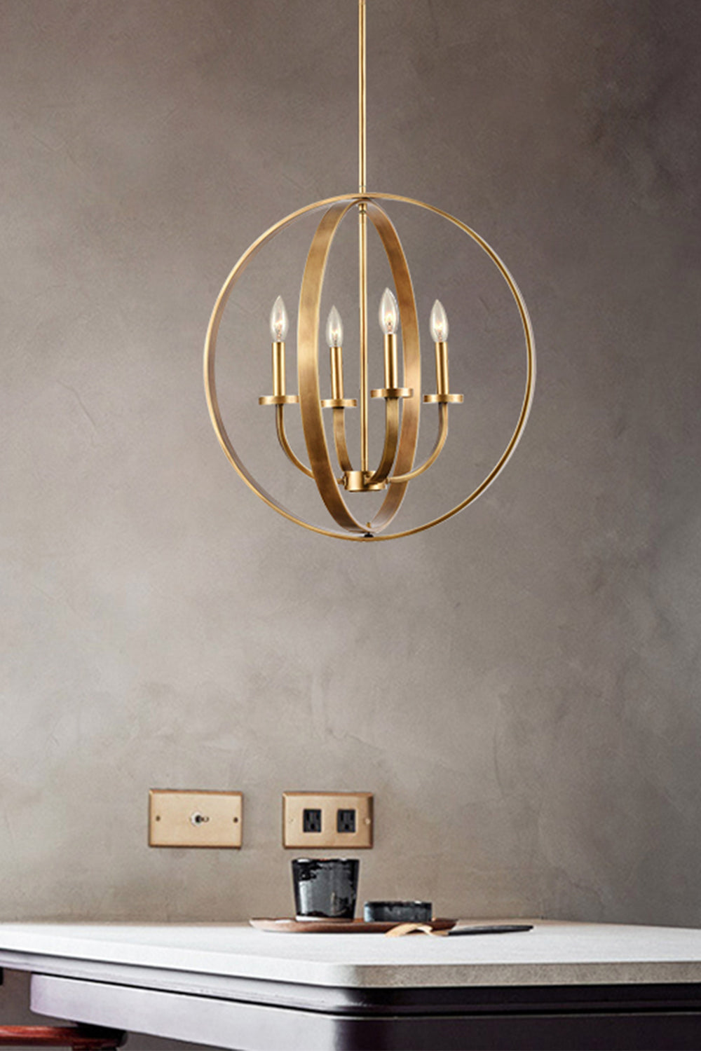 Modern Round Lantern Chandelier - view 2 | everlamps
