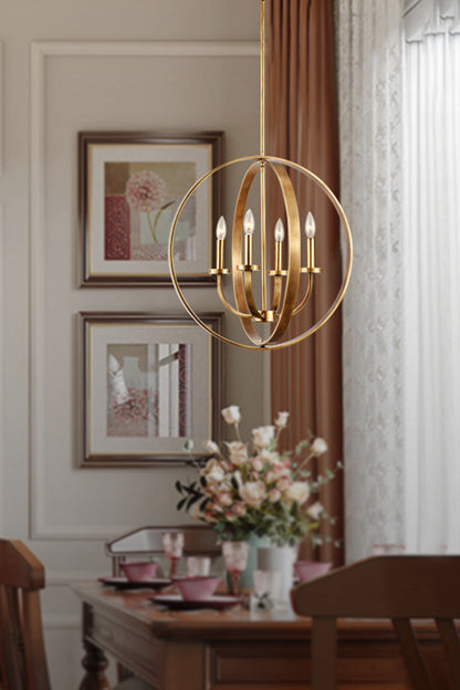 Modern Round Lantern Chandelier - view 3 | everlamps