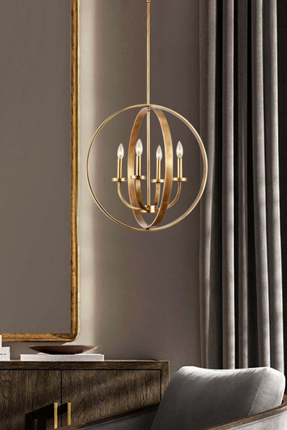 Modern Round Lantern Chandelier - view 4 | everlamps