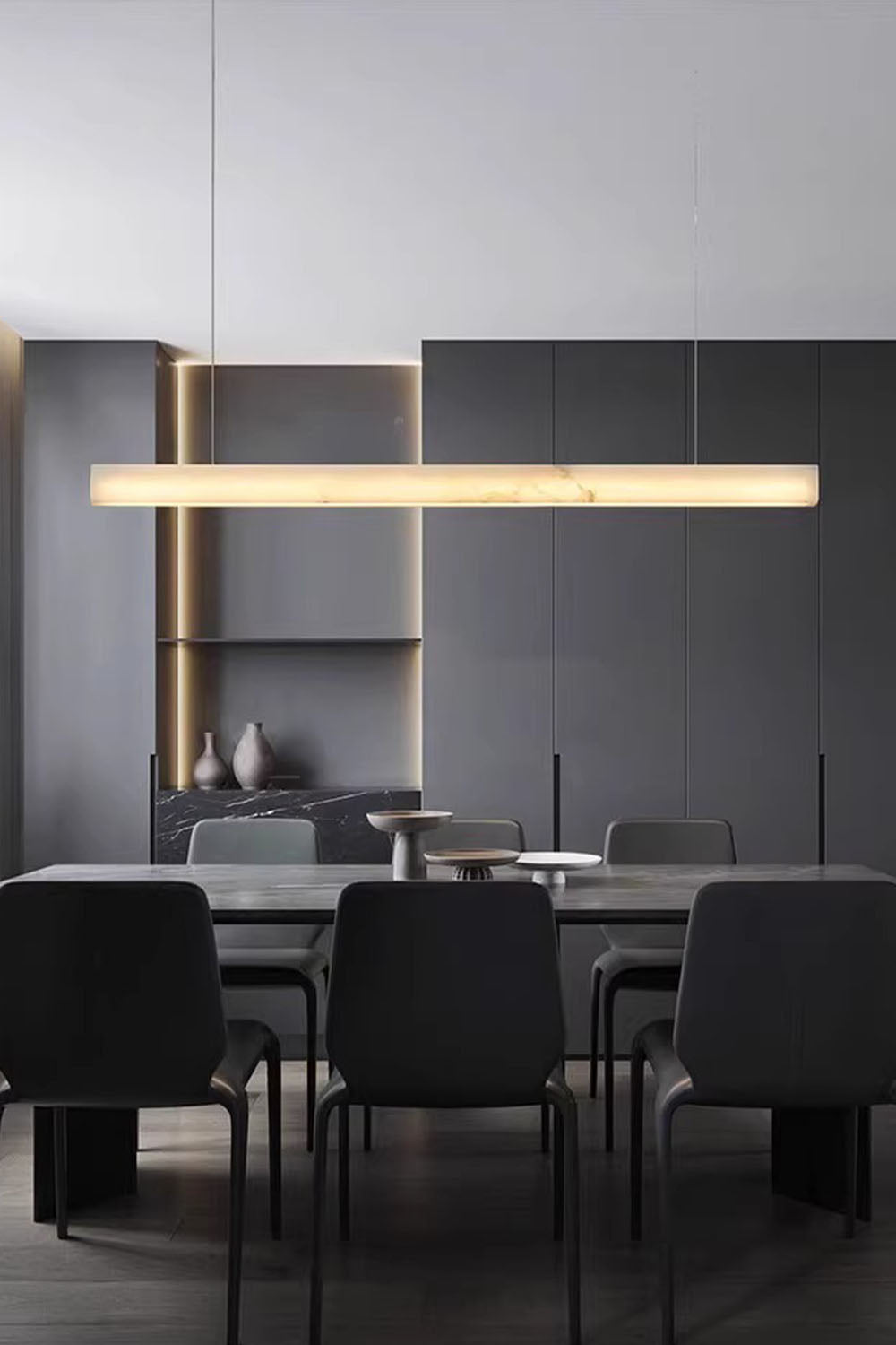 New Chinese Style Simple Natural Marble Chandelier - view 3 | everlamps
