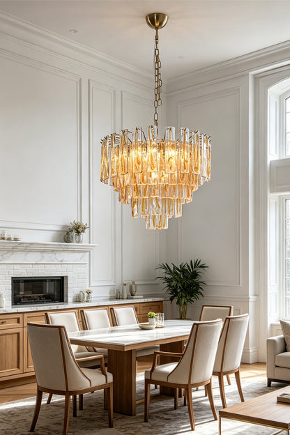 Molten Amber Glass Chandelier for Restaurant | vexa lamps