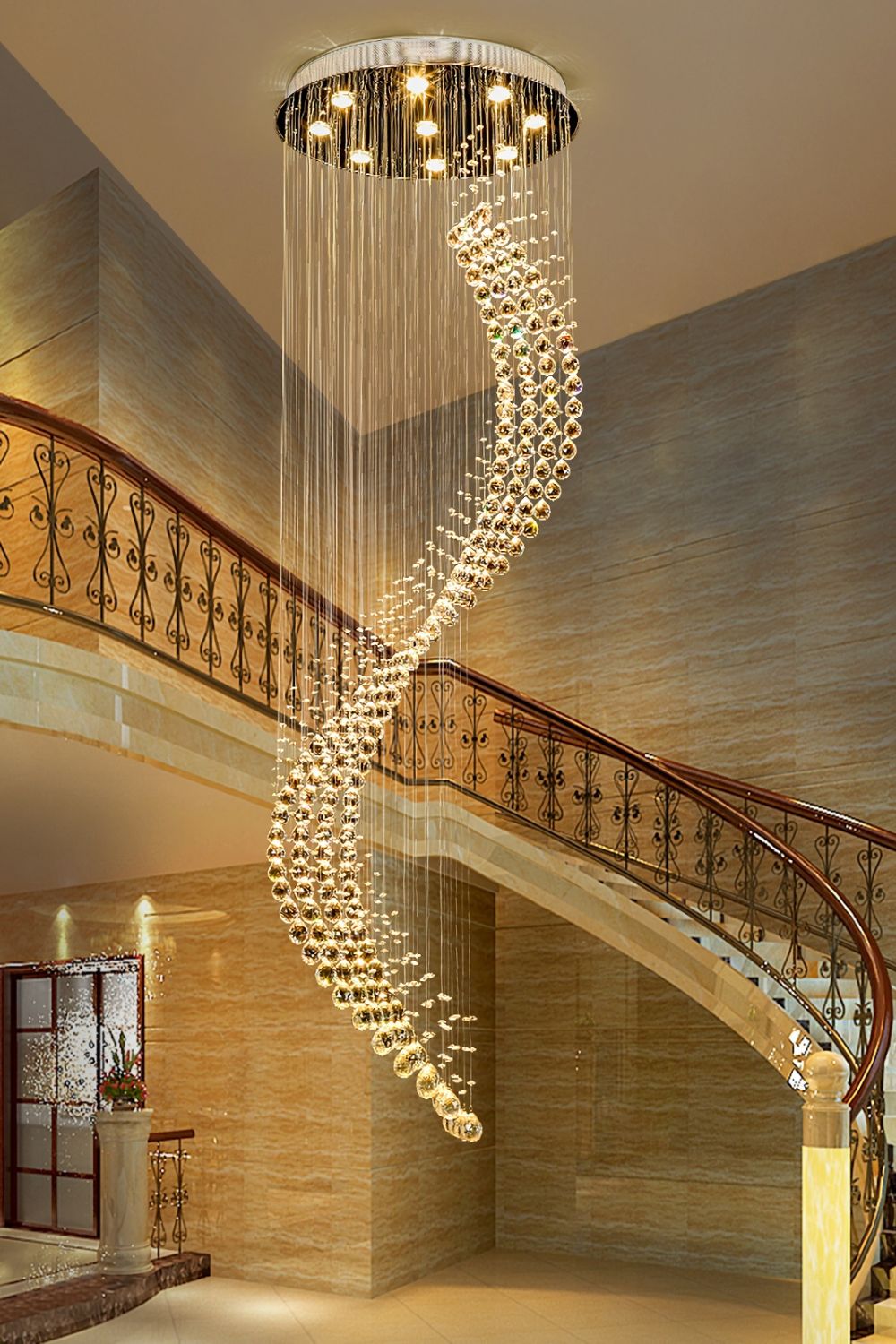 Moon Shaped Curved Crystal Chandelier - everlamps