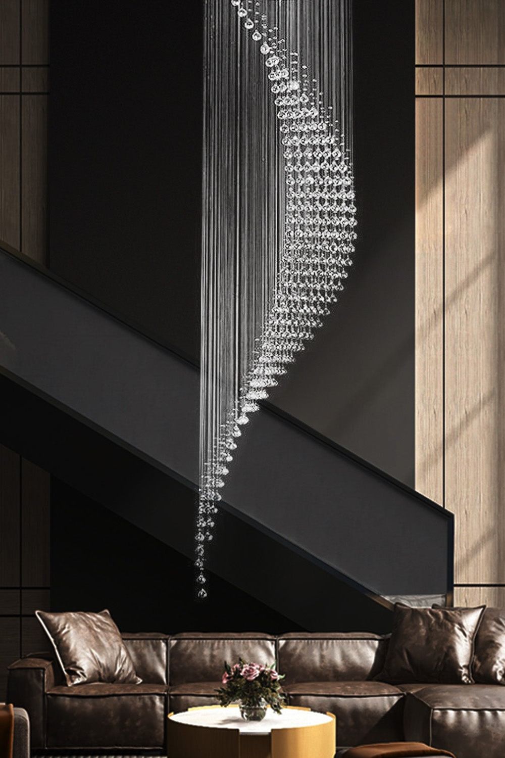 Moon Shaped Curved Crystal Chandelier - everlamps