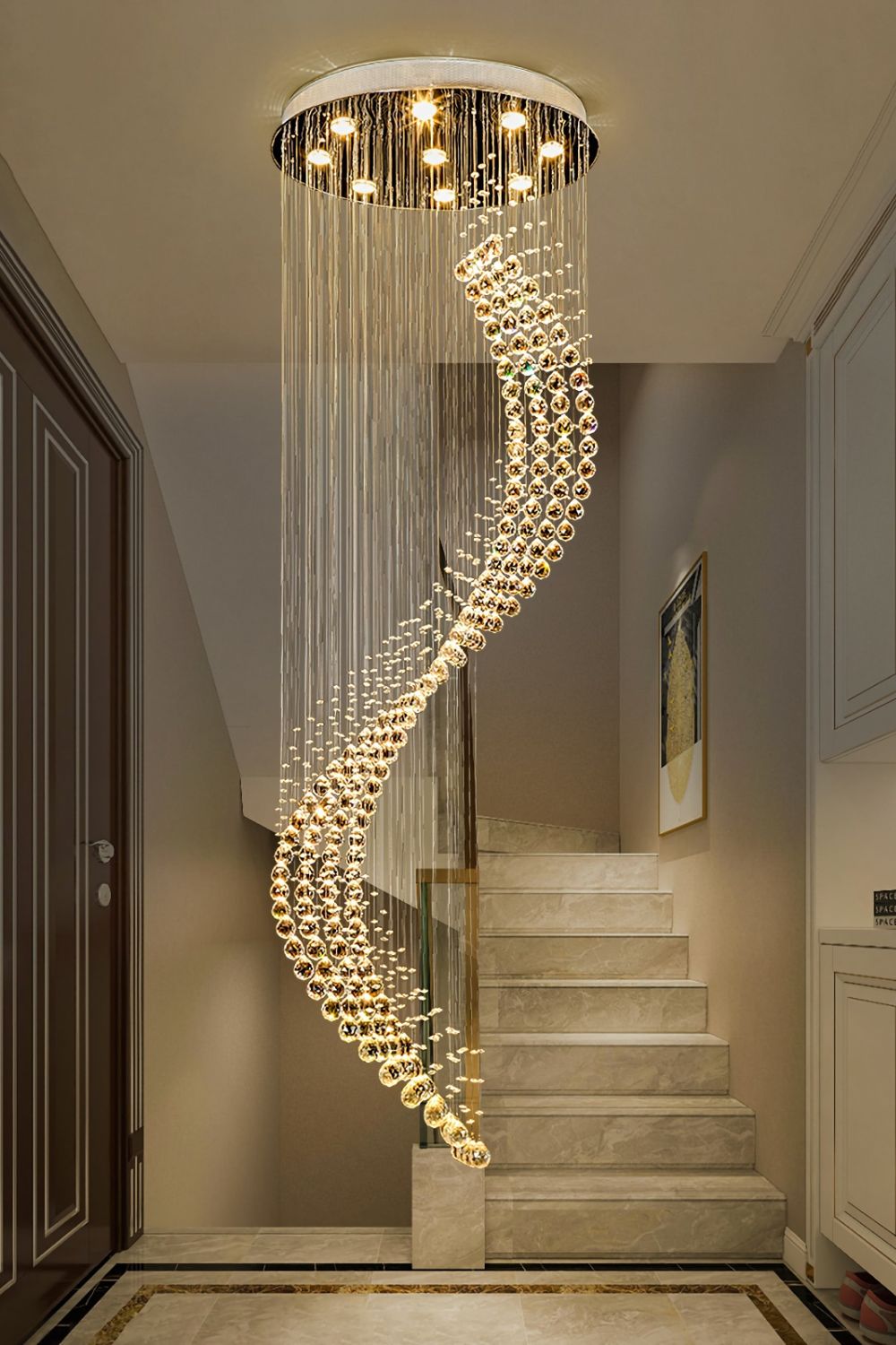 Moon Shaped Curved Crystal Chandelier - everlamps