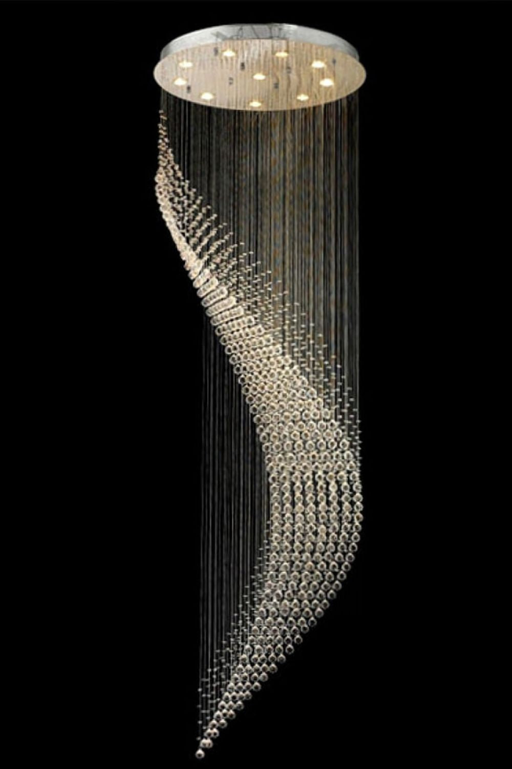 Moon Shaped Curved Crystal Chandelier - everlamps