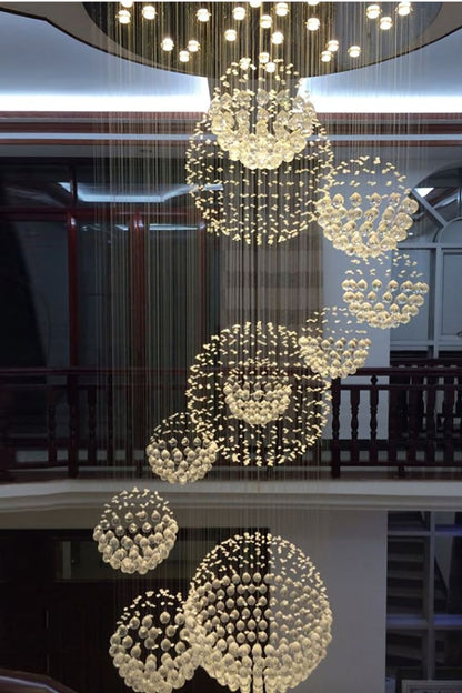 Multi-Balls Chrome Crystal Chandelier - everlamps