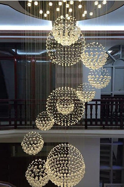 Multi-Balls Chrome Crystal Chandelier - everlamps