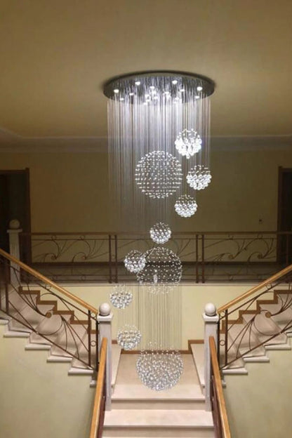 Multi-Balls Chrome Crystal Chandelier - everlamps