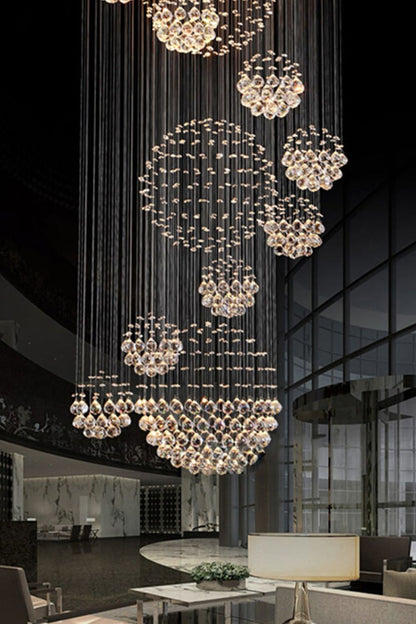 Multi-Balls Chrome Crystal Chandelier - everlamps