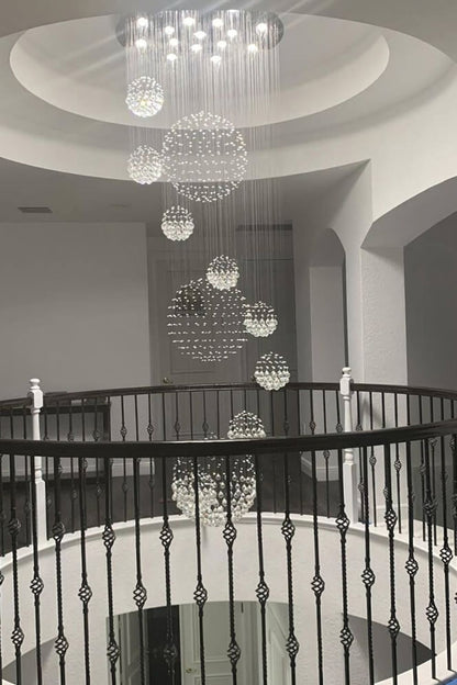 Multi-Balls Chrome Crystal Chandelier - everlamps