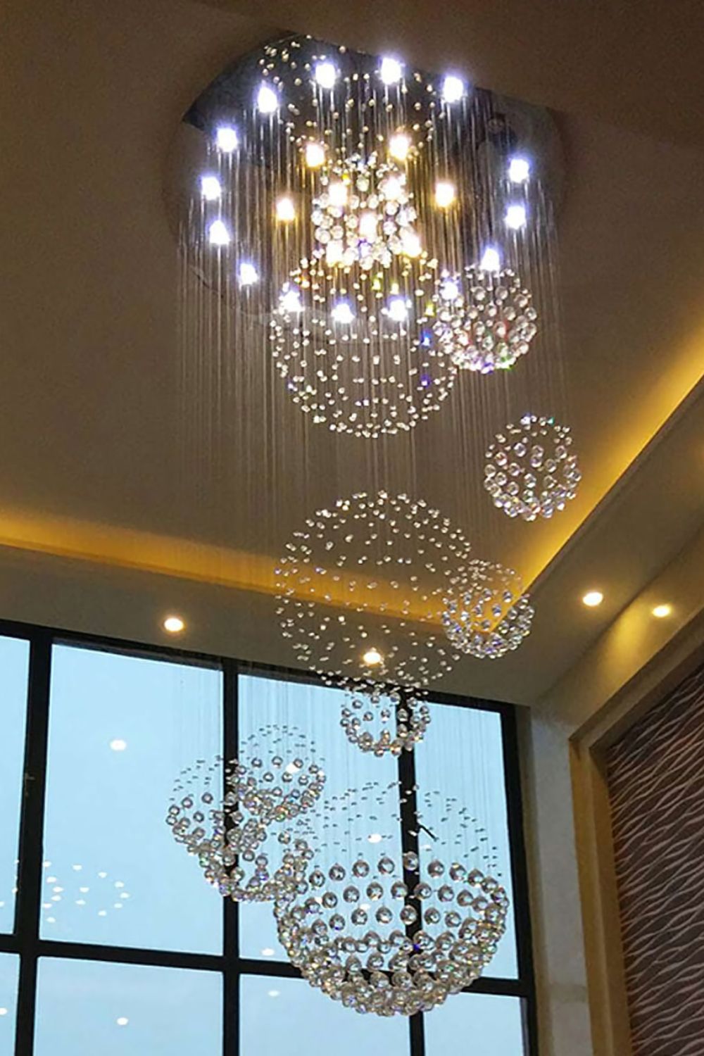 Multi-Balls Chrome Crystal Chandelier - everlamps