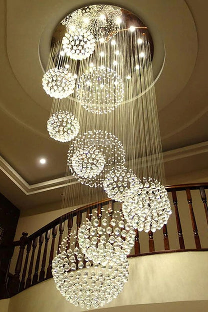 Multi-Balls Chrome Crystal Chandelier - everlamps