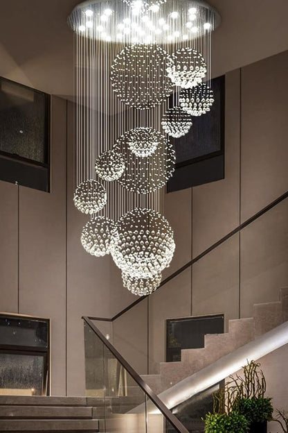 Multi-Balls Chrome Crystal Chandelier - everlamps