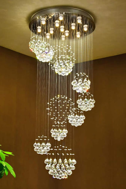 Multi-Balls Chrome Crystal Chandelier - everlamps