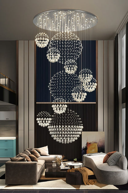 Multi-Balls Chrome Crystal Chandelier - everlamps