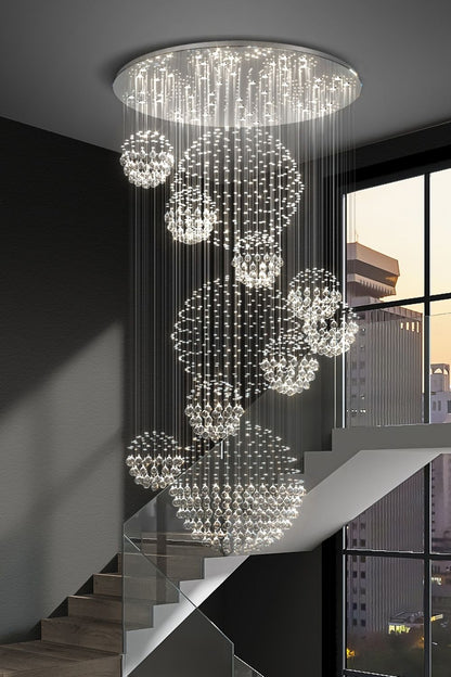 Multi-Balls Chrome Crystal Chandelier - everlamps
