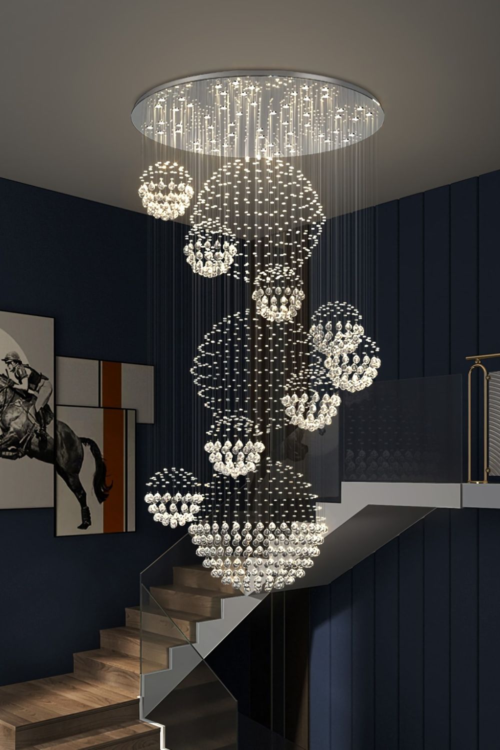 Multi-Balls Chrome Crystal Chandelier - everlamps
