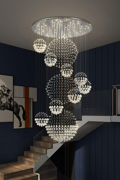 Multi-Balls Chrome Crystal Chandelier - everlamps