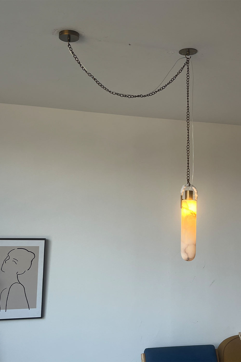 Multi-head Alabaster Cylindrical Chandelier - view 20 | everlamps