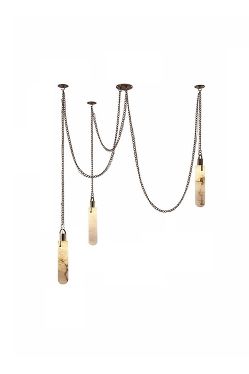 Multi-head Alabaster Cylindrical Chandelier - view 23 | everlamps