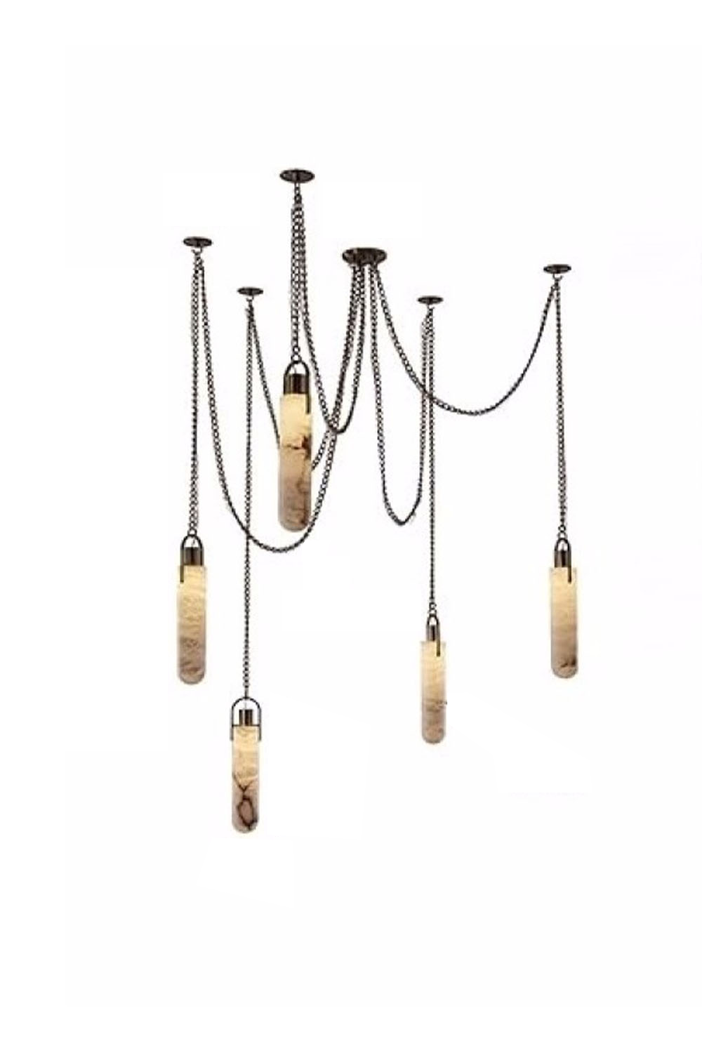 Multi-head Alabaster Cylindrical Chandelier | everlamps
