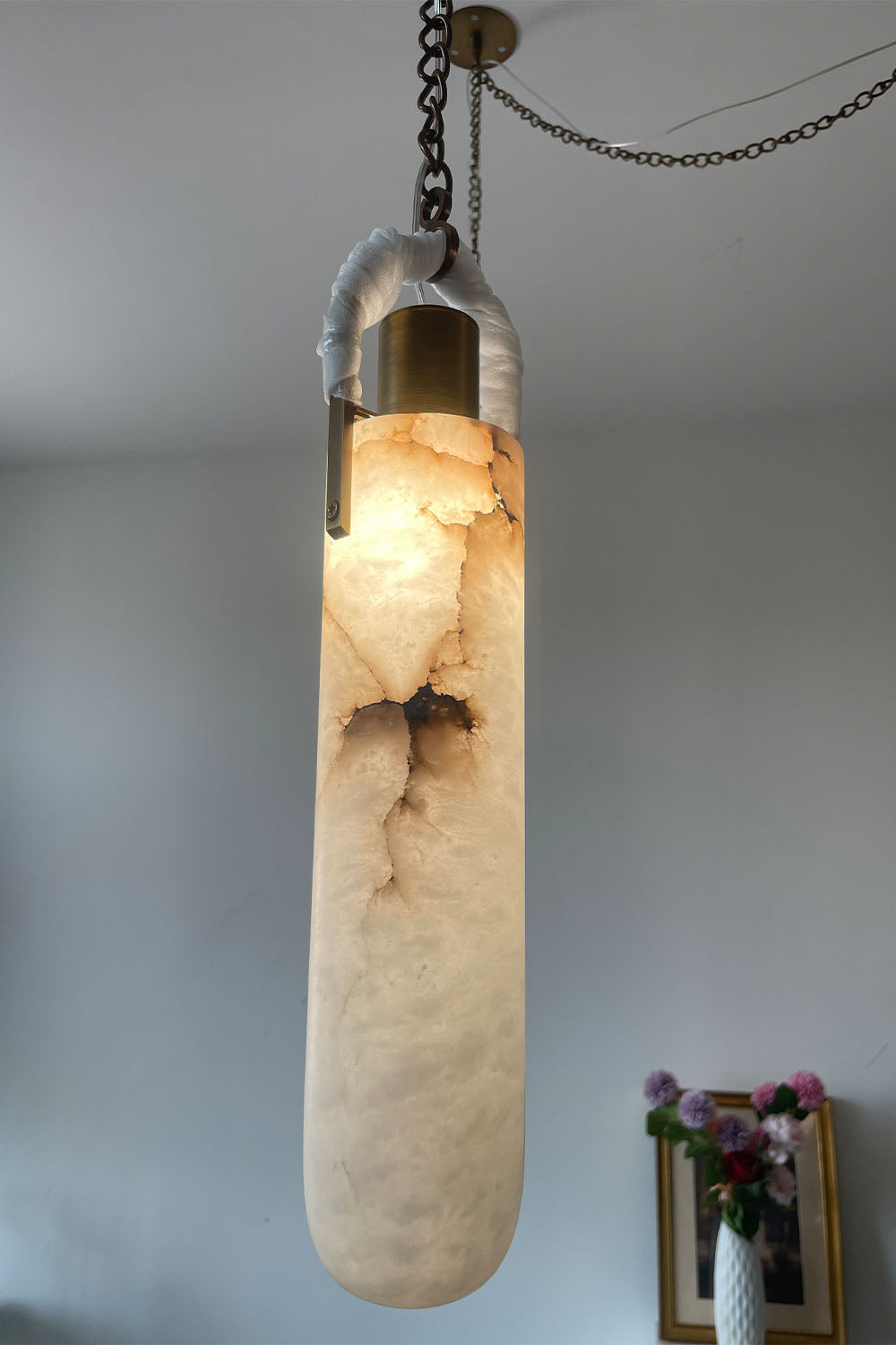 Multi-head Alabaster Cylindrical Chandelier - view 21 | everlamps
