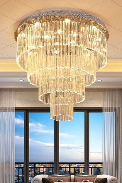 Multi Layers Round Raindrop Chandelier - everlamps