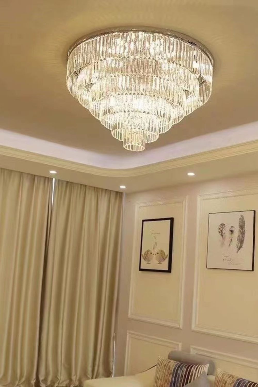 Multi Layers Round Raindrop Chandelier - everlamps