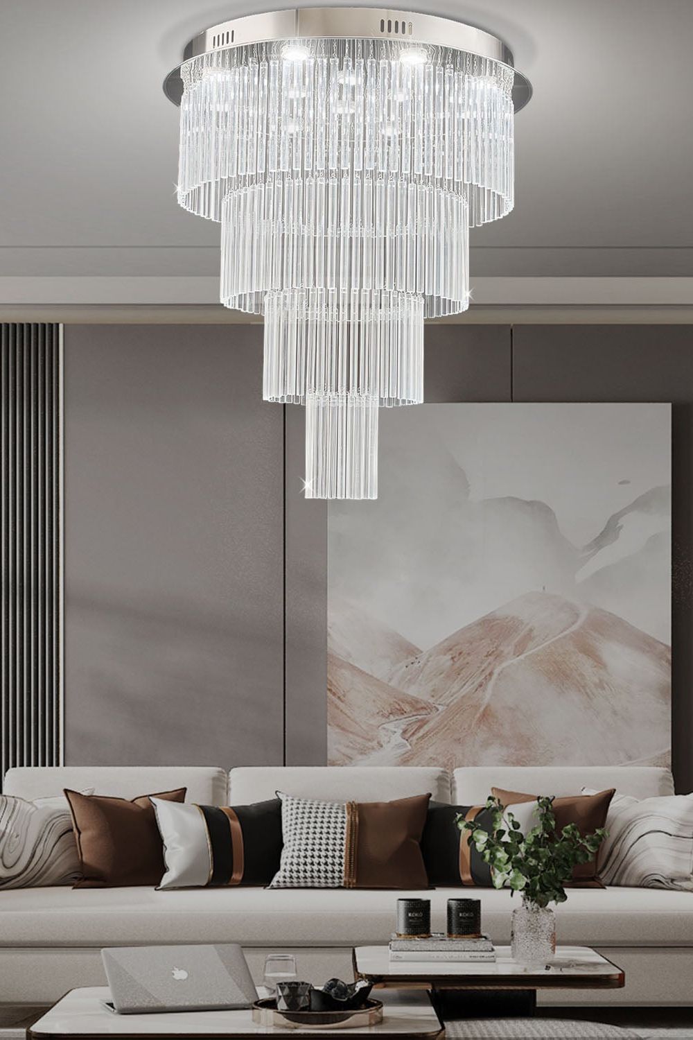 Multi Layers Round Raindrop Chandelier - everlamps