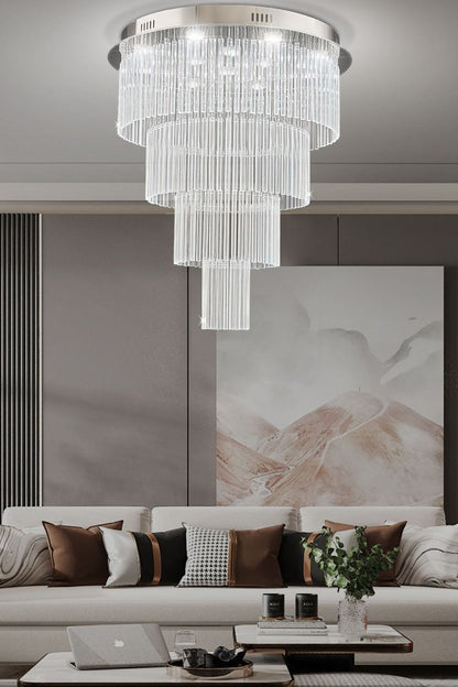Multi Layers Round Raindrop Chandelier - everlamps