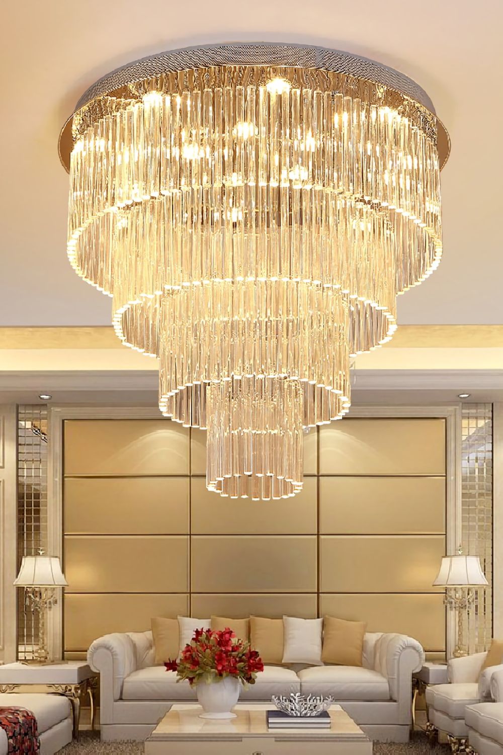 Multi Layers Round Raindrop Chandelier - everlamps