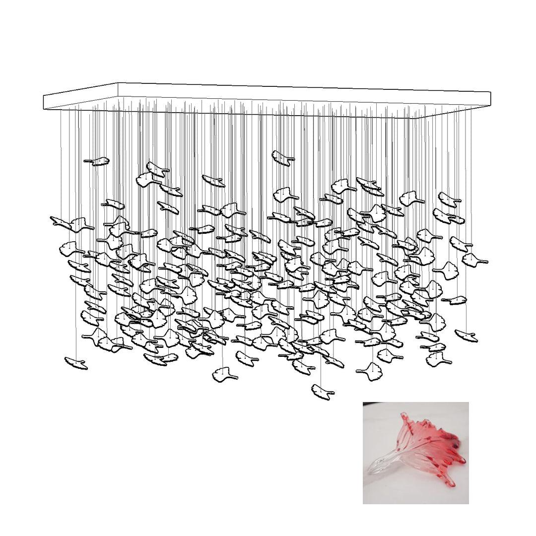 Multicolor Crystal Spiral Maple Leaf Chandelier