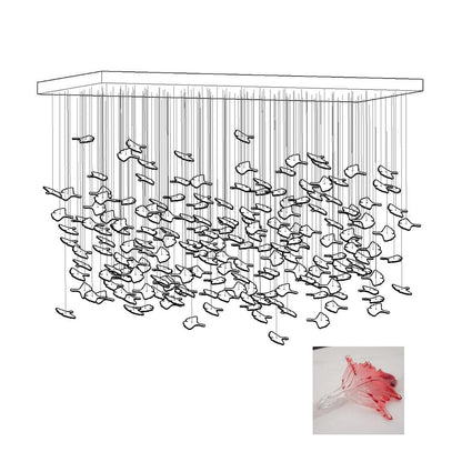 Multicolor Crystal Spiral Maple Leaf Chandelier