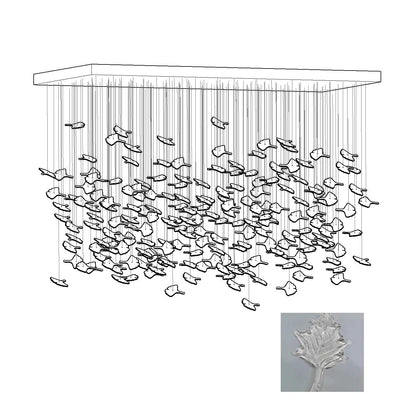 Multicolor Crystal Spiral Maple Leaf Chandelier