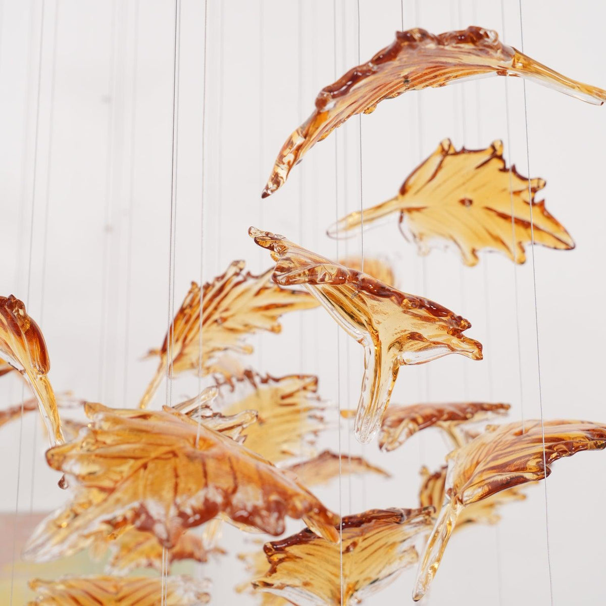 Multicolor Crystal Spiral Maple Leaf Chandelier