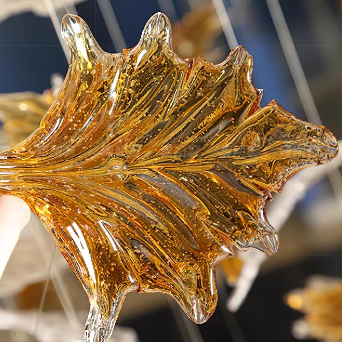 Multicolor Crystal Spiral Maple Leaf Chandelier