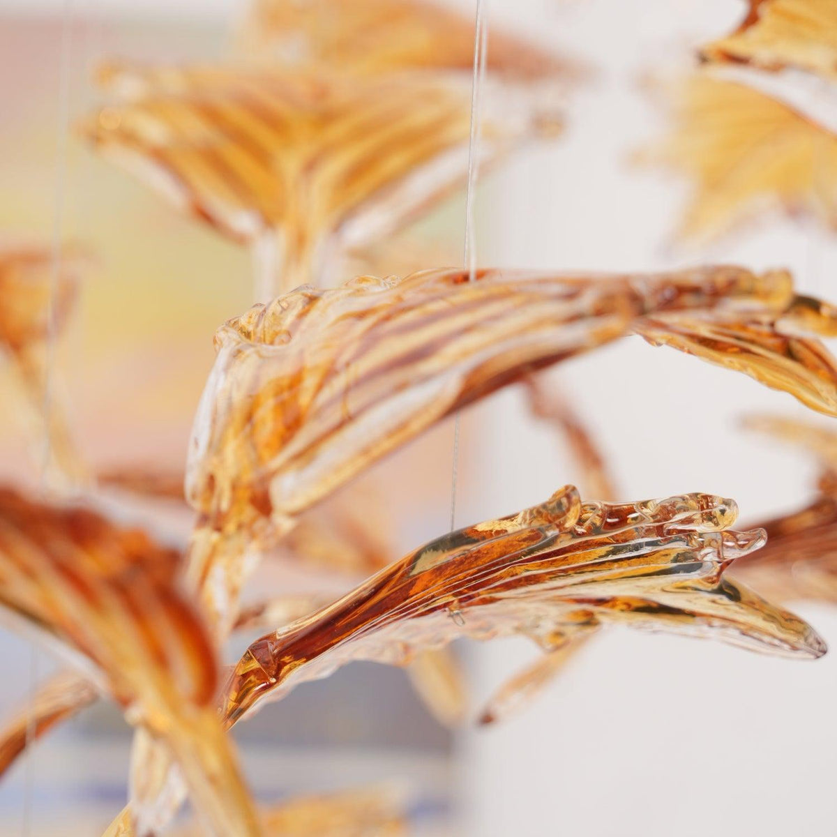 Multicolor Crystal Spiral Maple Leaf Chandelier