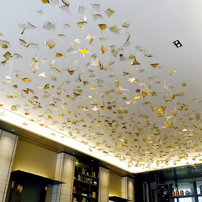 Multicolor Crystal Spiral Maple Leaf Chandelier