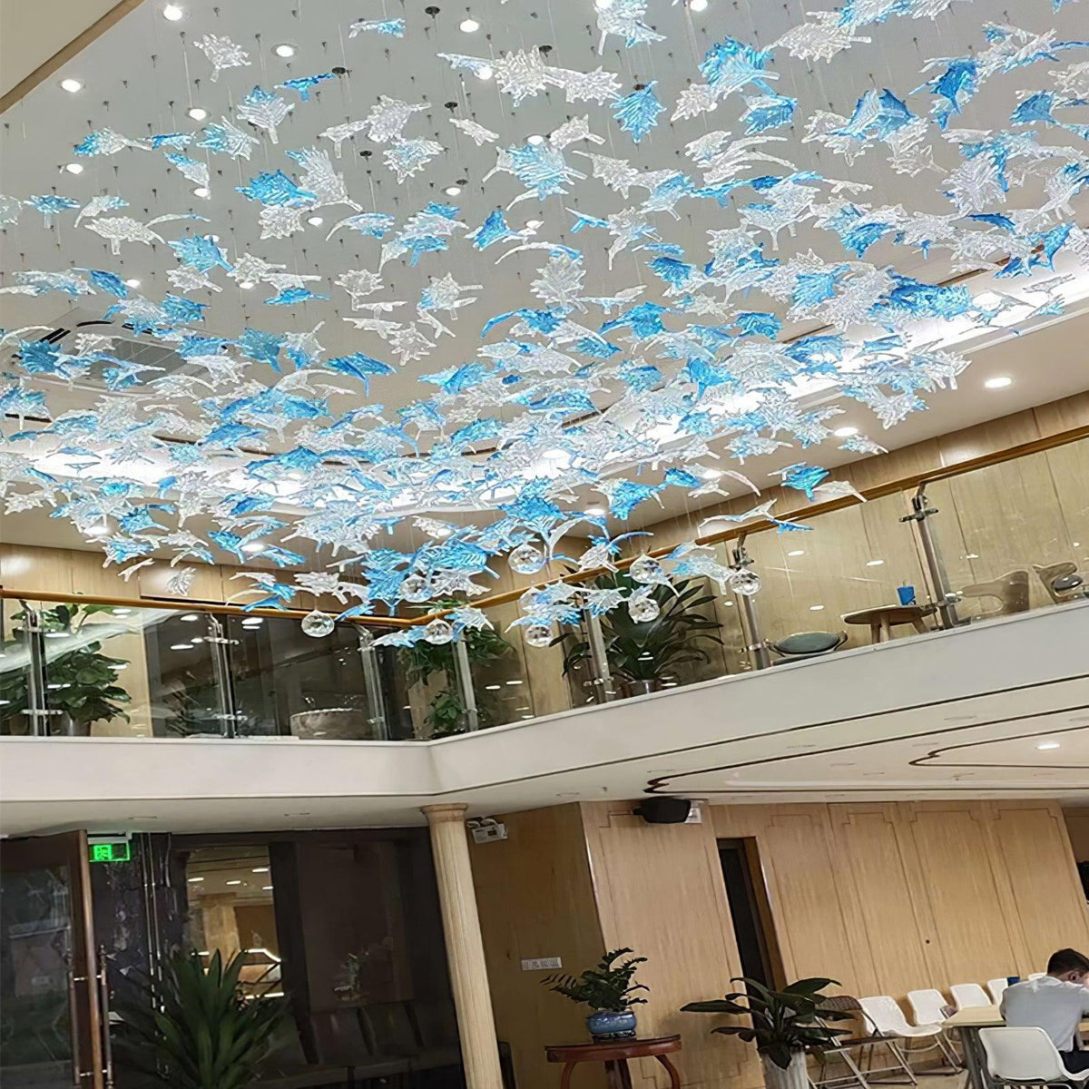 Multicolor Crystal Spiral Maple Leaf Chandelier