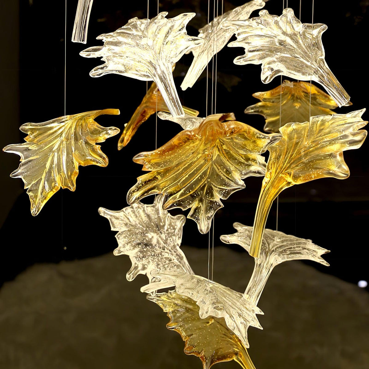 Multicolor Crystal Spiral Maple Leaf Chandelier