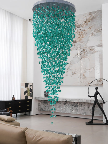 Crystal Stone Crystal Spiral Chandelier
