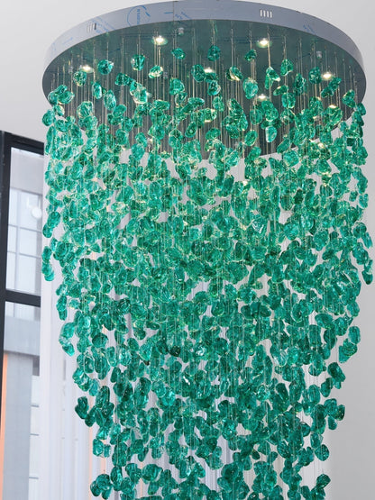 Crystal Stone Crystal Spiral Chandelier