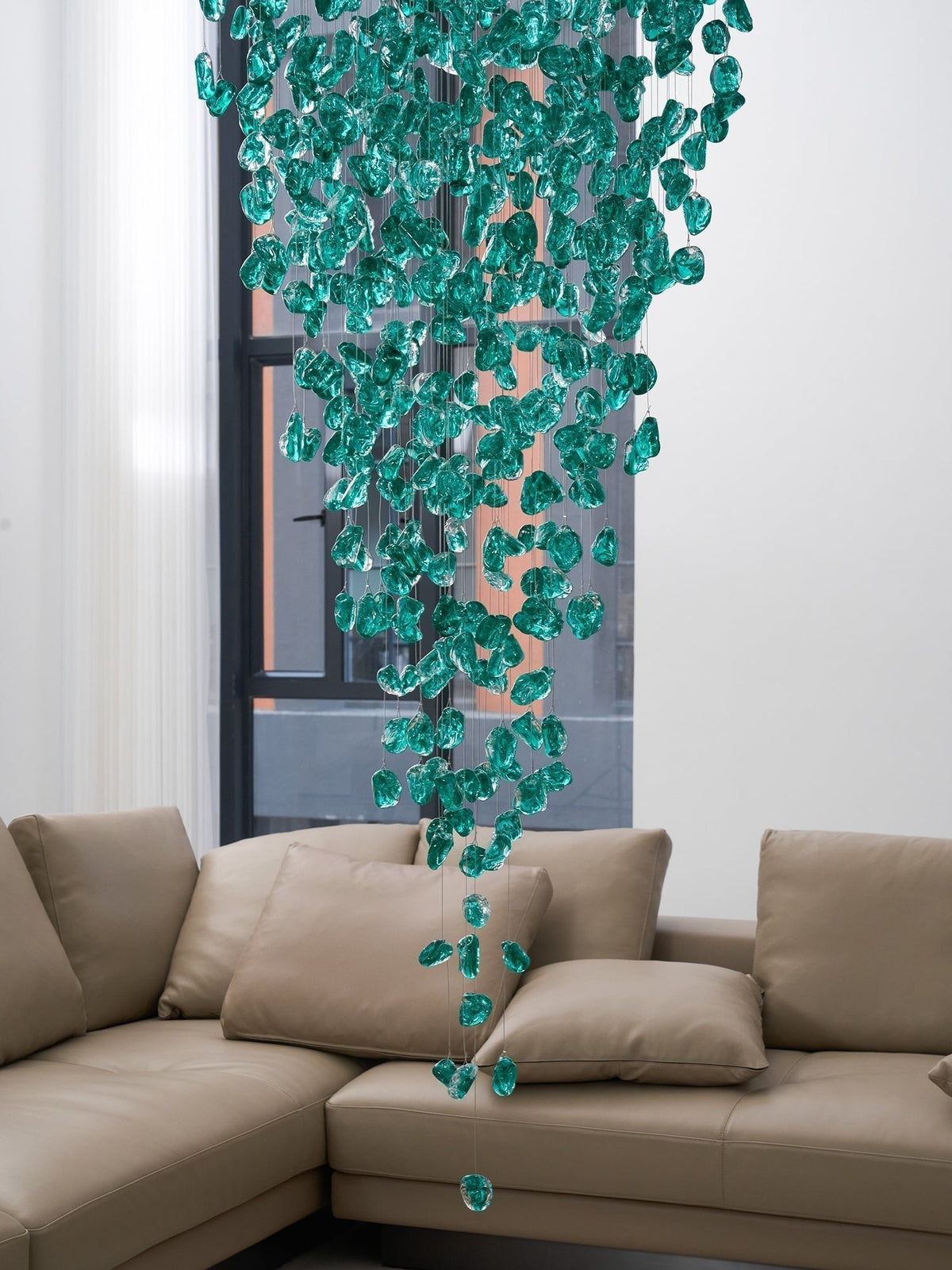 Crystal Stone Crystal Spiral Chandelier