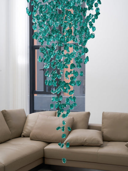 Crystal Stone Crystal Spiral Chandelier