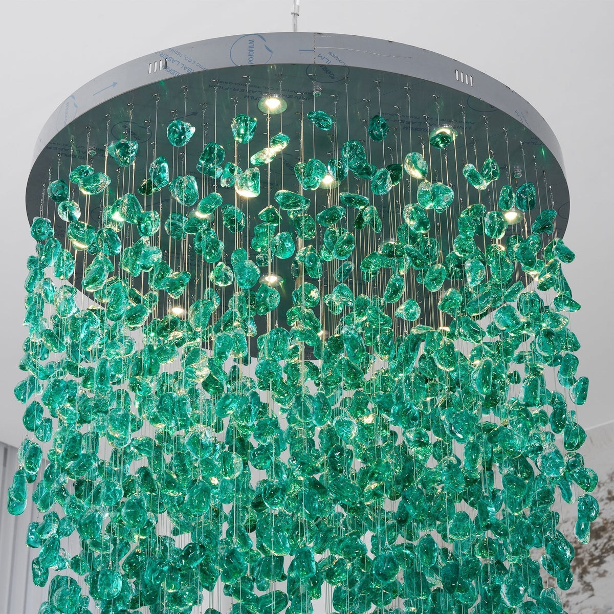 Crystal Stone Crystal Spiral Chandelier