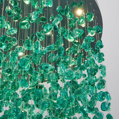 Crystal Stone Crystal Spiral Chandelier